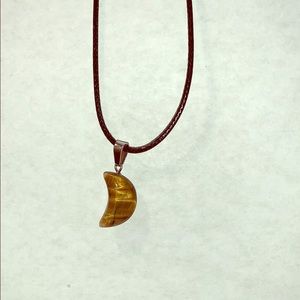Moon shaped stone necklace